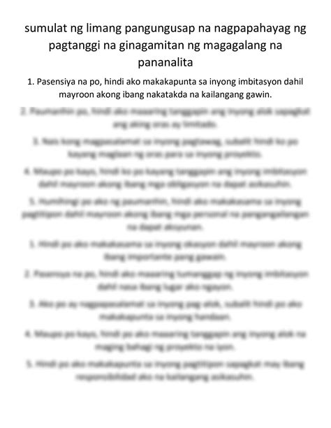 saktong masahe lang sa malungkot na puday|sumulat ng limang pangungusap na nagsasaad ng saloobing.
